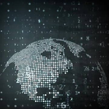 Technology image of globe Illustrazione stock