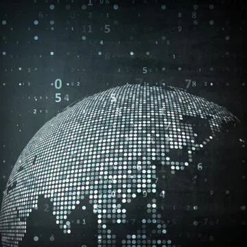 Technology image of globe Illustrazione stock