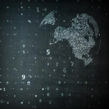 Technology image of globe Illustrazione stock