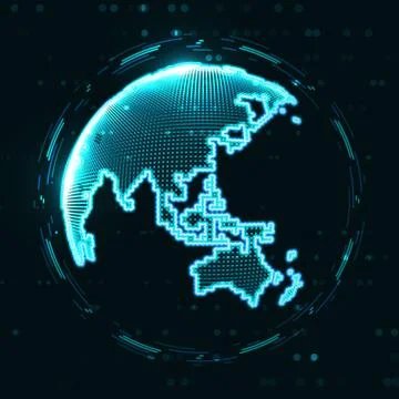 Technology image of globe Stock Illustration