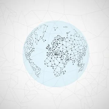Technology image of globe Illustrazione stock