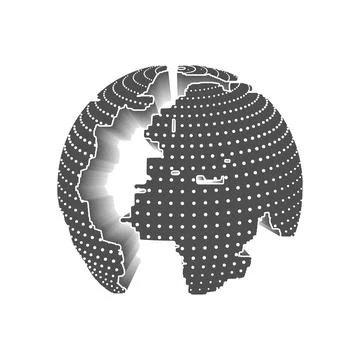 Technology image of globe イラスト素材