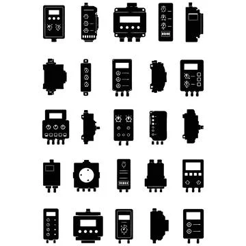 Technology industrial electrical control components device Stock Illustration