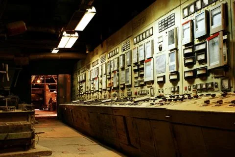 Technology industry computers control room plant Foto stock