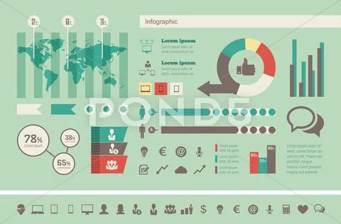 Technology Infographic Elements Stock Illustrationen