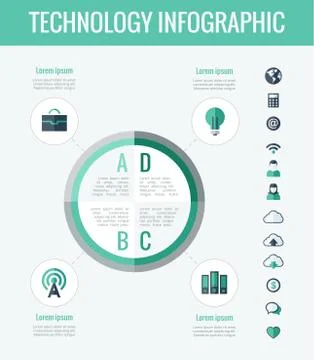 Technology Infographic Elements Stockillustratie