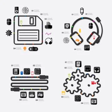 Technology infographic Stock Illustration