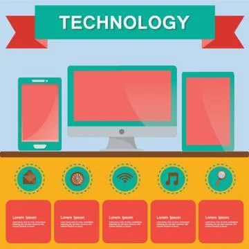 Technology Infographic Illustrazione stock