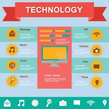 Technology Infographic Illustrazione stock