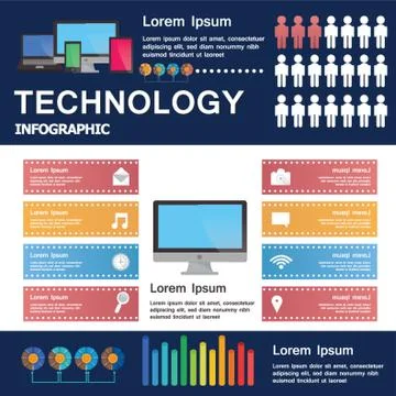 Technology Infographic Illustrazione stock