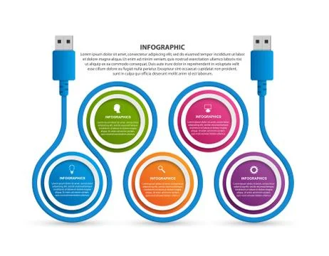 Technology Infographics Template for business presentations or information Stock Illustration