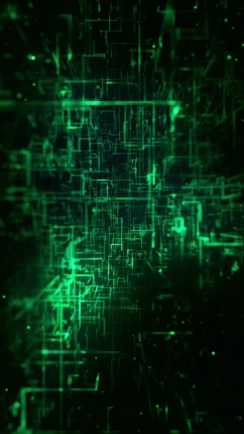 Technology Information Green Vertical Video Background Loop Stock Footage 212390739
