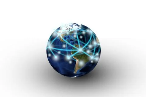 Technology information of world network internet and connection concept.Globa Stock Photos