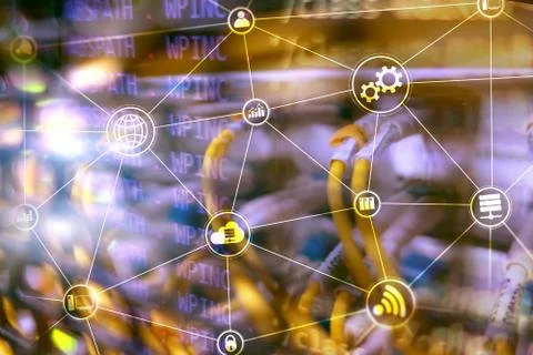 Technology infrastructure cloud computing and communication. Internet concept Stock Photos