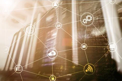 Technology infrastructure cloud computing and communication. Internet concept. 写真素材