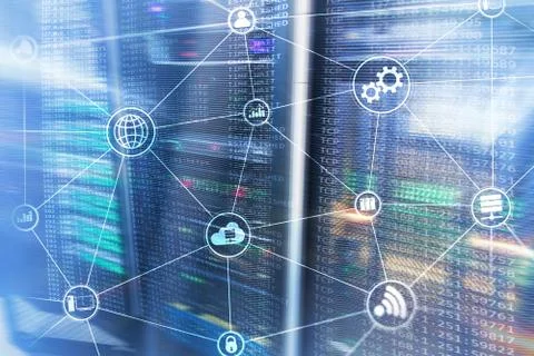 Technology infrastructure cloud computing and communication. Internet concept Stock Photos