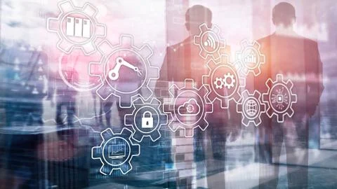 Technology innovation and process automation. Smart industry 4.0. Foto stock
