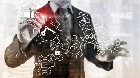 Technology innovation and process automation. Smart industry 4.0. Photos