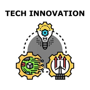 Technology innovation process with collaborative engineering and development Stock Illustration