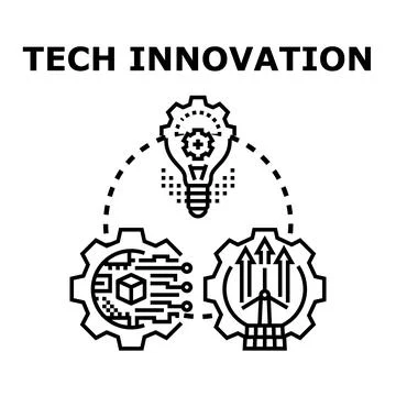 Technology innovation process with collaborative engineering and development Stock Illustration