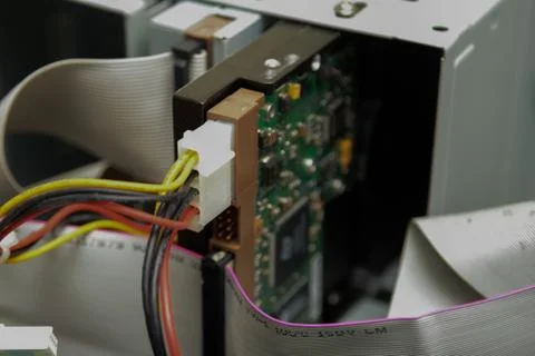 Technology inside a computer circuit board Stock Photos