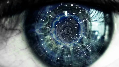 Technology inside the macro shot of an eye Stock Footage 69223651