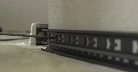 Technology installation of plastic floor plinth on a concrete or stone wall Stock Footage 131181691