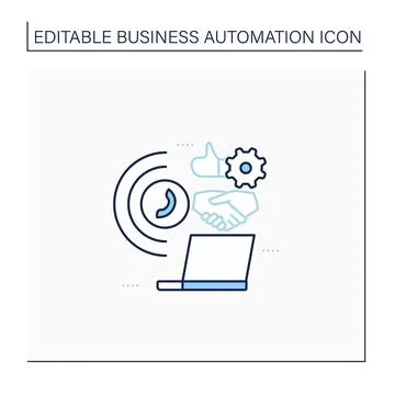 Technology integration line icon 스톡 일러스트
