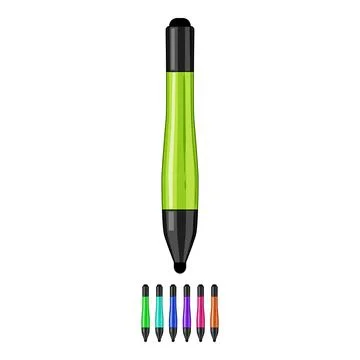Technology interactive whiteboard pen cartoon vector graphic Stock Illustration