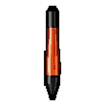 Technology interactive whiteboard pen pixel art vector illustration Stock Illustration