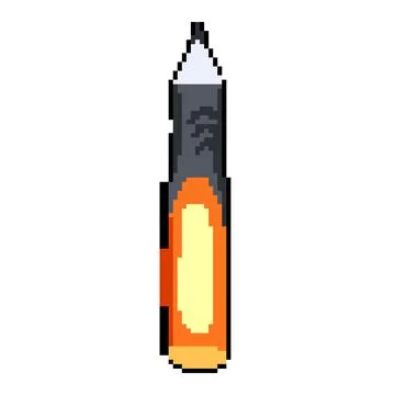 Technology interactive whiteboard pen pixel art vector illustration 스톡 일러스트