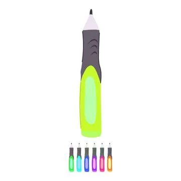 Technology interactive whiteboard pen vector cartoon graphic Stock Illustration
