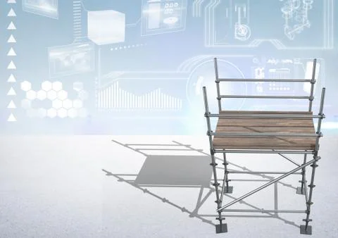 Technology interface with 3D Scaffolding Stock Illustration