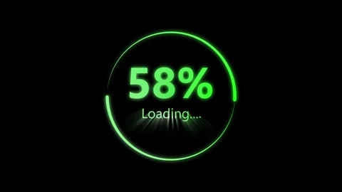 Technology interface animation. Nineteen percent loading bar. Green progres.. Video stock 314038273