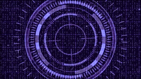 Technology interface blue target zoom in. Stock Footage 63218673