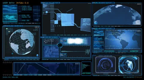 Technology Interface Computer Data Screen GUI + alpha Animation HD Stock Footage 25041134