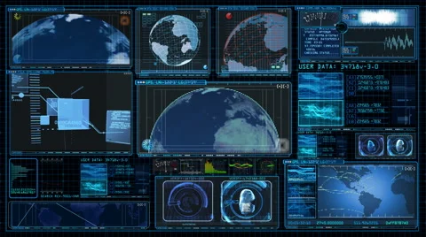 Technology Interface Computer Data Screen GUI 4K Stock Footage 45924183