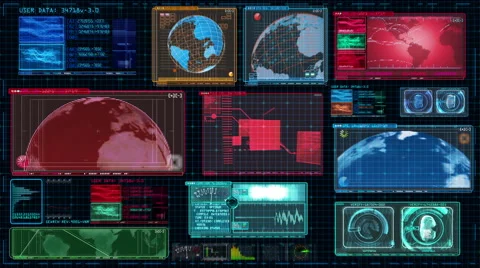 Technology Interface - Computer Data Screen Display Animation Video stock 55072262