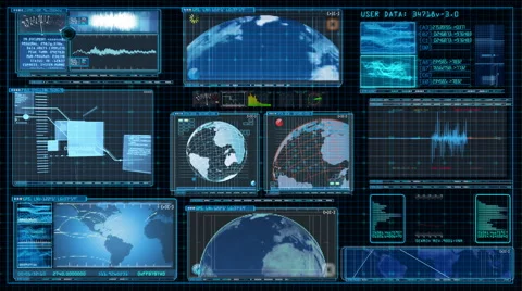 Technology Interface - Computer Data Screen Display Animation Stock Footage