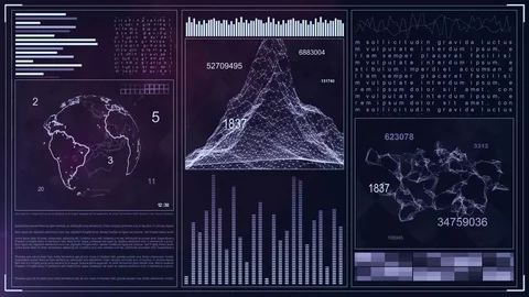 Technology Interface Computer Data Screen GUI Stock Footage 80023835