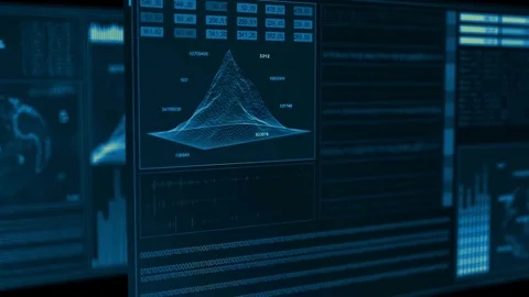 Technology Interface Computer Data Screen GUI Stock Footage 80030504