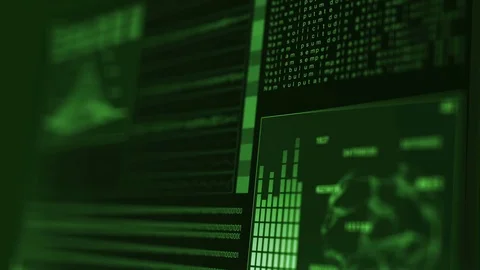 Technology Interface Computer Data Screen GUI Stock Footage 80118828