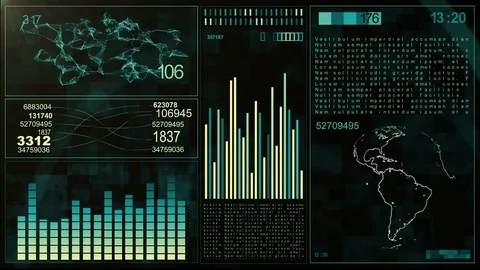 Technology Interface Computer Data Screen GUI Stock Footage 80495653