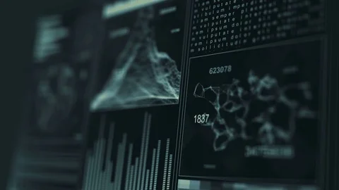 Technology Interface Computer Data Screen GUI Stock Footage 80756376