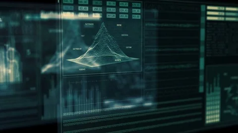 Technology Interface Computer Data Screen GUI Stock Footage 81587023