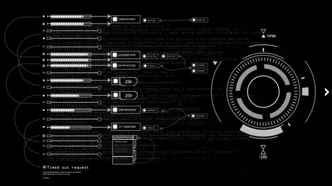 Technology interface. Electric scheme hud. Video stock 75720599