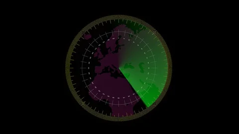 Technology interface future computer Screen world radar scan. Stock Footage 106620180