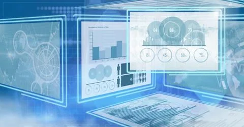 Technology interface panels Free Stock Illustration