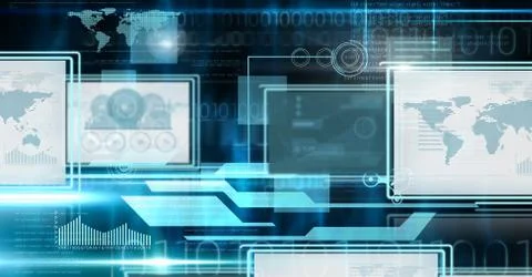 Technology interface panels Free Stock Illustration