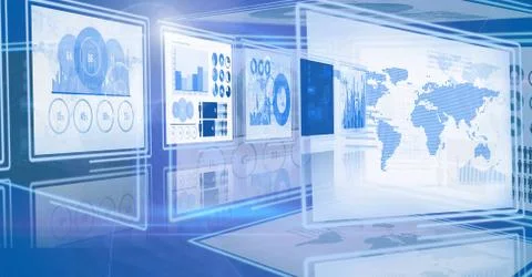 Technology interface panels Illustrazione stock gratuita